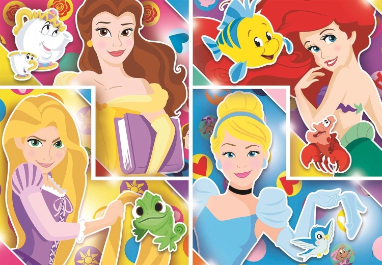 Clementoni puzzle Disney princezny s kamarády 104 dílků