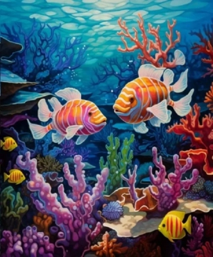 Norimpex diamantové malování Korálový útes s rybkami 30 × 40 cm