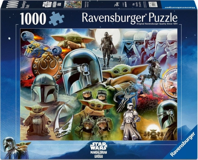 Ravensburger puzzle Star Wars: Mandalorian a Grogu 1000 dílků