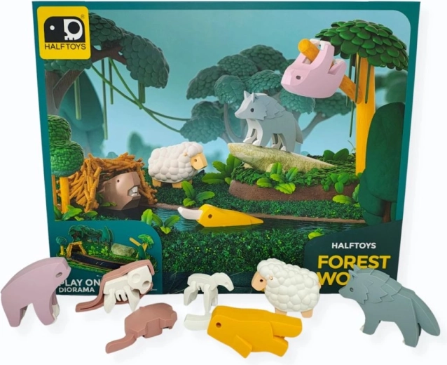 Magnetické figurky Half Toys lesní svět