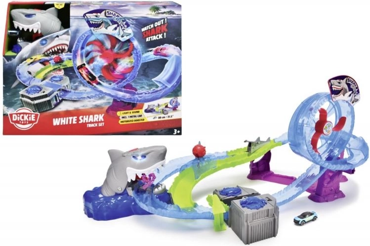 Autodráha White Shark se smyčkou a světelnými efekty