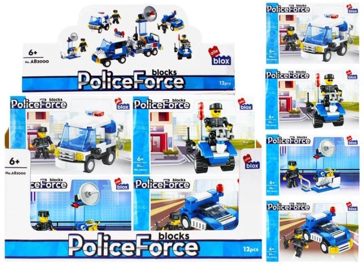 Stavebnice policejní vozidlo s figurkou – 4 varianty