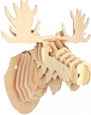 Woodcraft Dřevěná 3D Puzzle Hlava Soba