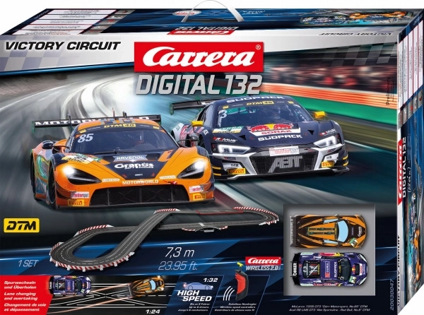 Autodráha Carrera Digital 132 Victory Circuit 7,3 m s auty McLaren 720S GT3 a Audi R8 LMS GT3