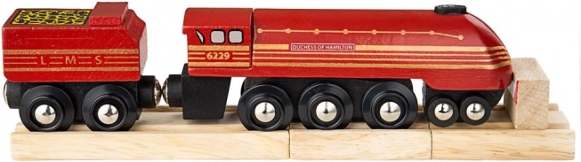 Dřevěná lokomotiva Duchess of Hamilton s kolejemi BIGJIGS RAIL