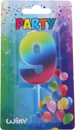 Párty svíčka číslo 9 Duha