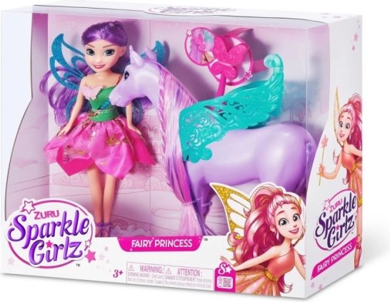 panenka víla s jednorožcem 10,5 cm set ZURU Sparkle Girlz