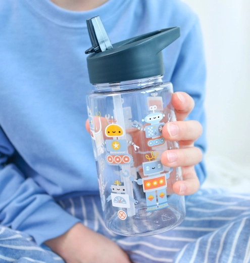 A Little Lovely Company dětská láhev na pití Roboti 450 ml