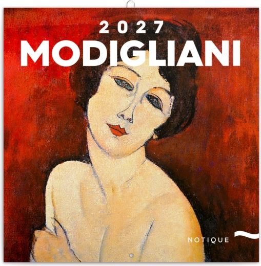 Natique poznámkový nástěnný kalendář Amedeo Modigliani 2027, 30 × 30 cm