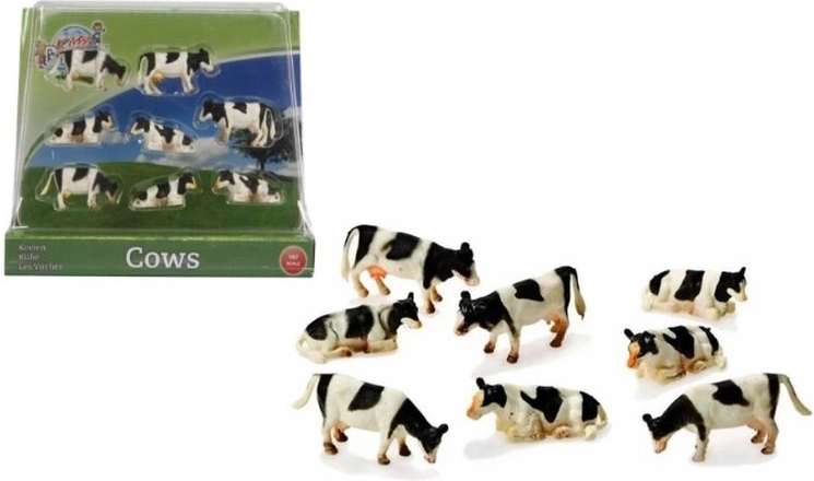 Figurky krav 1:87 černobílé 8 ks