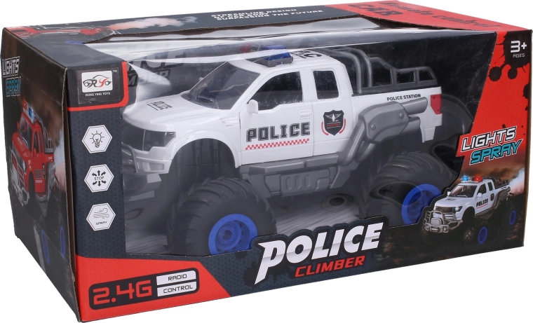 RC terénní policejní auto se světelnými a dýmovými efekty 41,5 cm - 1 kus