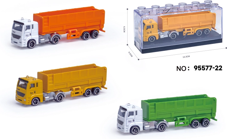 Kovový model popelářského kamionu s návěsem 1:64