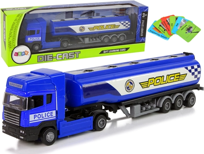 Modrá policejní cisternový kamion 30 cm