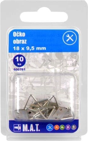 Obrazové očko 18 × 9,5 mm, pozinkované (10 ks)