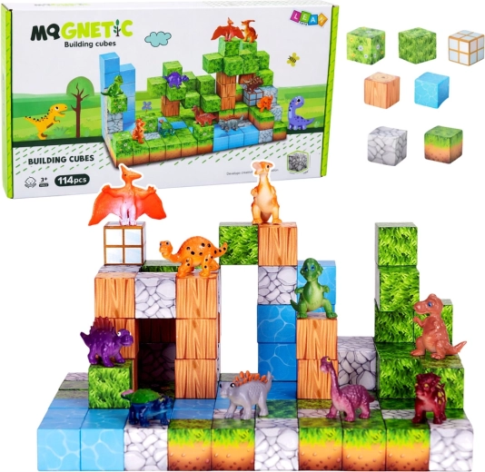 Magnetické stavební kostky 3D svět – 114 dílků