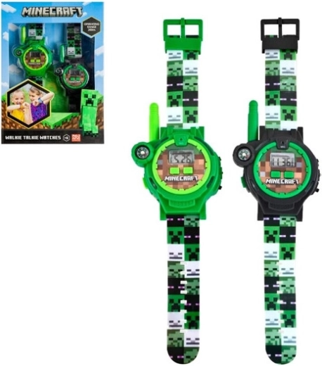 Minecraft dětské hodinky s vysílačkou (set 2 ks) s LED svítilnou a kompasem