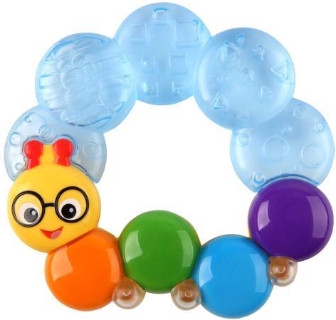 Baby Einstein kousátko plněné vodou Teether-pillar modré 3m+