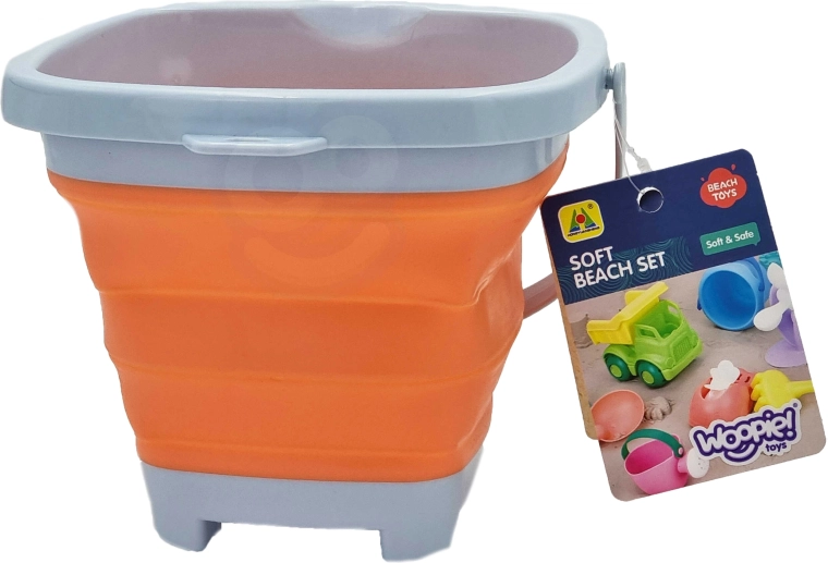 Woopie skládací silikonové kyblík čtvercový oranžový 5 l