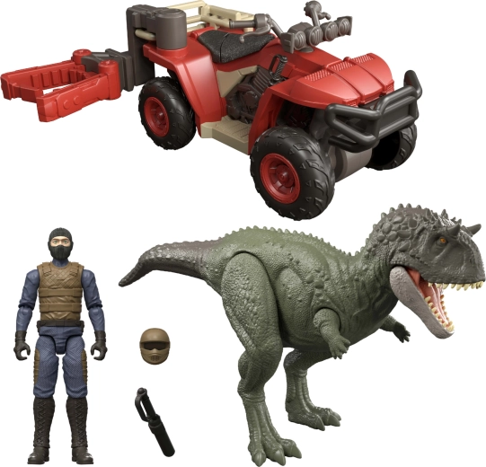 Mattel Jurassic World ekryksinatosaurus a terénní vozidlo s chytačem – herní sada s figurkami