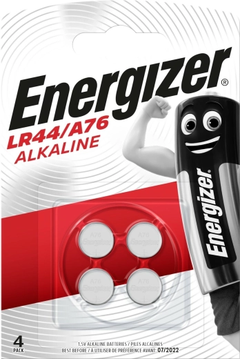 Alkalické knoflíkové baterie ENERGIZER A76 LR44 1,5 V, 150 mAh, 4 ks