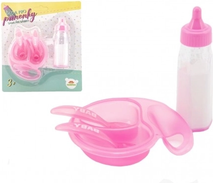 Sada pro panenky s lahvičkou a nádobím