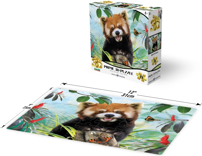 3D puzzle červená panda 48 dílků