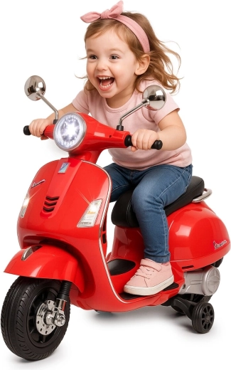 Dětské elektrické odrážedlo Vespa GTS 125 červené