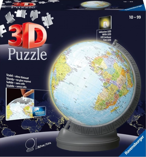 ravensburger 3d svítící glóbus puzzle 540 dílků