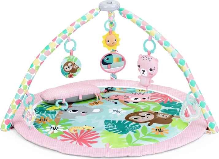 Bright Starts hrací deka pro rozvoj motoriky a smyslů Pop ’N Wiggle Rosy Rainforest