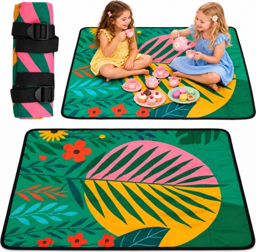 Skládací turistická pikniková deka s tropickým vzorem 100 × 70 cm
