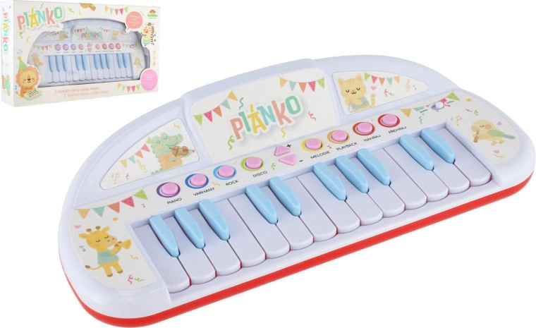 Dětské piánko se zvířátky 35 cm na baterie se zvuky