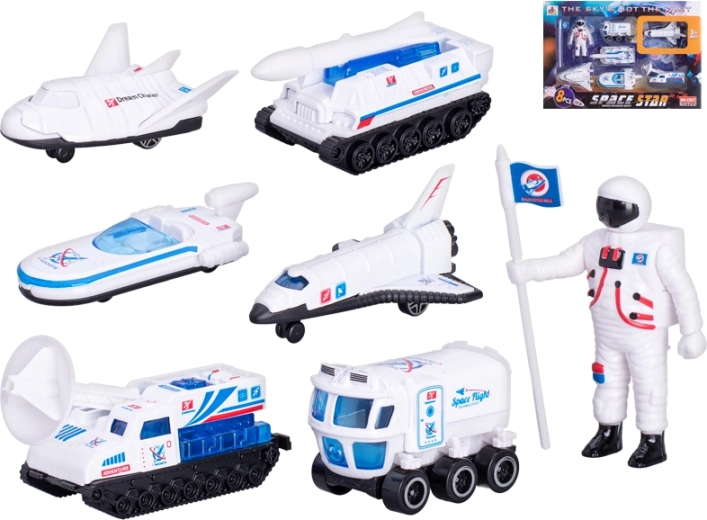 Sada vesmírných vozidel s figurkou astronauta