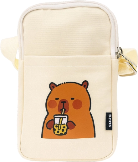 Roztomilý motiv kapybary s bubble tea