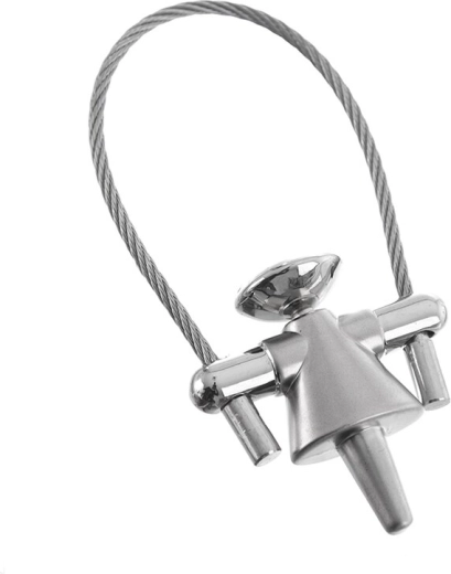 Kovová klíčenka s lankem – panenka, 8 cm