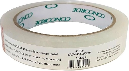 Lepicí páska CONCORDE 19 mm × 66 m transparentní