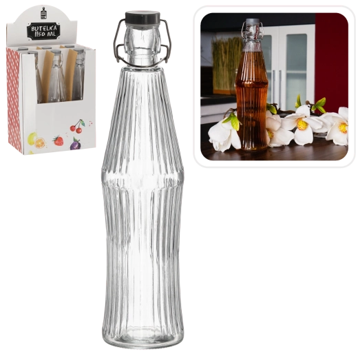 Skleněná láhev s mechanickým uzávěrem 1150 ml