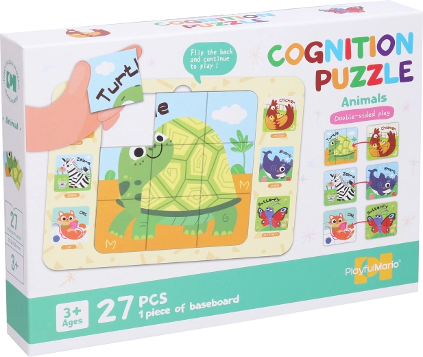 Oboustranné puzzle zvířátka 27 dílků 25 × 18 cm
