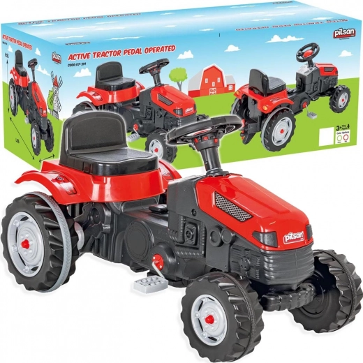 Pilsan šlapací traktor s volantem červený