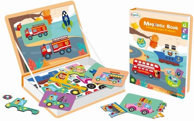 Magnetická knížka – vozidla puzzle