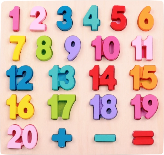 2Kids Toys vkládací dřevěné puzzle matematika – velké počítání