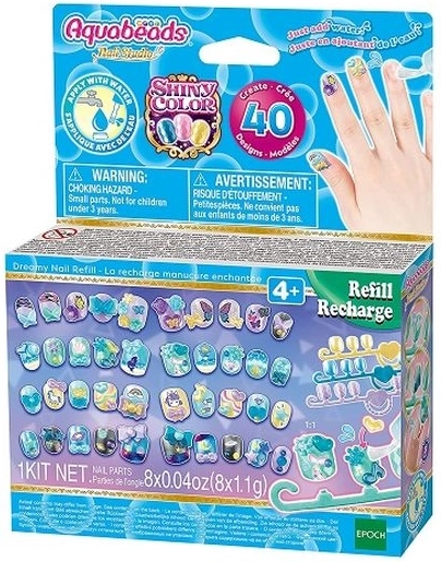 Aquabeads nálepky na nehty – doplňovací sada Shiny Color