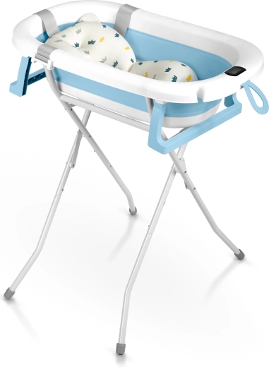 Pohodlná koupel bez předklánění díky skládacímu stojanu