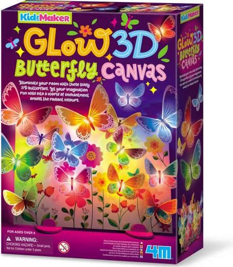 MAC TOYS 4M svítící 3D motýlí plátno