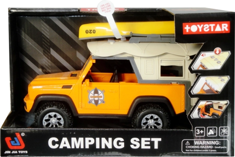 Terénní auto s kajakem na střeše – hračka na baterie