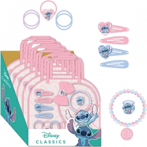 Dárková sada doplňků do vlasů STITCH, 12 ks