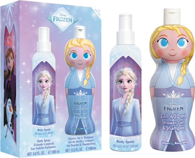 Dárková sada FROZEN – tělový sprej 200 ml + sprchový gel a šampon 2v1 400 ml