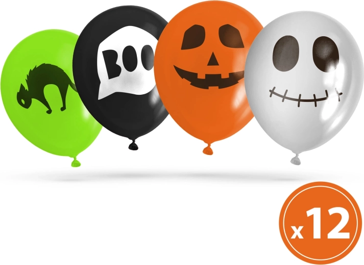 Sada halloweenských balónků se 4 motivy, 12 ks