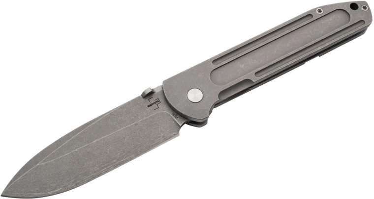 Böker Plus Evade kapesní nůž 9 cm se stonewash úpravou a sponou