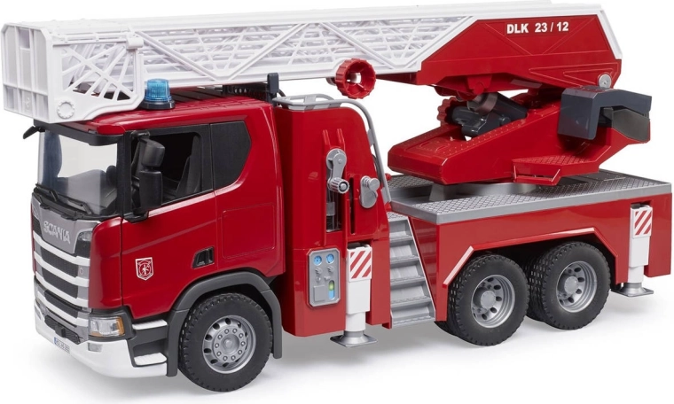 Bruder hasičské auto Scania s otočným žebříkem