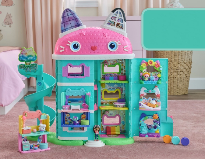 Interaktivní kočičí domek se zvuky a LCD očima